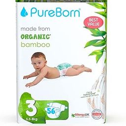 PureBorn Organic Bamboo Baby Diapers, M Size 3Y(5.5-8 Kg), 56 Count (Pack Of 1) Disposable Super Soft & Maximum Leakage Protection, Comfortable Nappies.-image-74