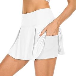 Women's Athletic Stretch Skort Pleated Skirt with Shorts and Pocket for Running Tennis Golf Workout Cheerleading-picture-14