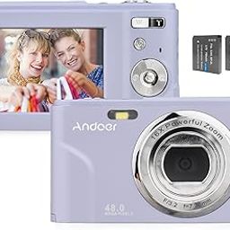 Andoer Portable Digital Camera 48MP 1080P 2.4-inch IPS Screen 16X Zoom Auto Focus Self-Timer 128GB Extended Memory Face Detection Anti-Shaking with 2pcs Batteries Hand Strap Carry Pouch-image-33