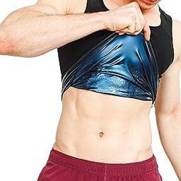 CABLE GALLERY Men’s Sweat Shaper Vest for Weight Loss Sauna Slimming Workout Tanktop (Black) (S/M)-image-87