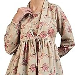 Floral Regular Fit (Tops for Women_Beige XL)-image-1
