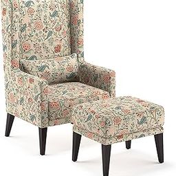 RECTART Wooden Wing Chair with Ottoman | Wingback Chair for Living Room one Seater Sofa | Luxury Rest Chair- 1 Seater High Density Foam, Seating and Home Decor Furniture with Ottoman-image-38