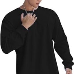 Men's Polyester Oversized Fit Oversized Solid Round Neck Full Sleeve Tshirts-image-53