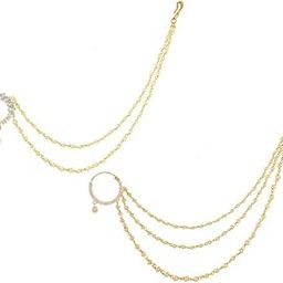 Exquisite Traditional Ethnic Bridal Nose Ring/Nath Adorned with Elegant Pearl Chain for Women and Girls(A_RC-ADNR-004)-image-37