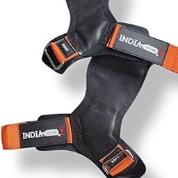 INDAIHUNK® Weight Lifting Grips (Pair) for Heavy Powerlifting, Deadlifts, Rows, Pull Ups, with Neoprene Padded Wrist Wraps Support and Strong Rubber Gloves or Straps for Bodybuilding (Orange)-10