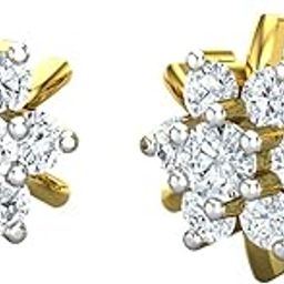 18KT Yellow Gold and Diamond Stud Earring for Women-image-85