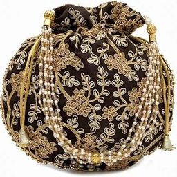 Embroidered Women Potli Bag | Traditional Indian Potli Bags | Jute Handbags for women and girls-26