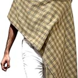 Pure Wool Check Pattern Lohi Gents Shawl 50 x 100 inches, Shawl for Men Winter, Kashmiri Shawl for Men, Stole for Men, Scarf for Men-44