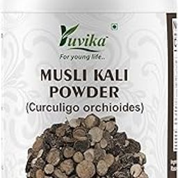 Yuvika Musli Kali Powder - Curculigo Orchiodes - Black Musli 100 Grams-image-94