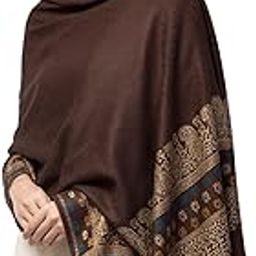 Jamawar shawl for women, woolen Stole/Wrap for ladies Brown, Size 40x80-image-2