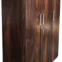 CASPIAN Furniture Walnut Wood Finish 3 Door Wardrobe with Locker for Bedroom | Cupboard | Almirah (Brown Size 75 x 48 x 21 inches)-20