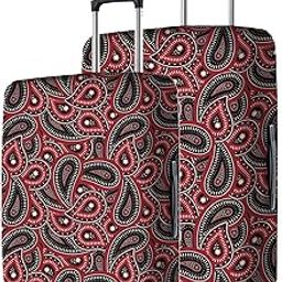 Polyester Protective Luggage Cover Set of 2 (Small-Medium) - Maroon Paisley Design-0