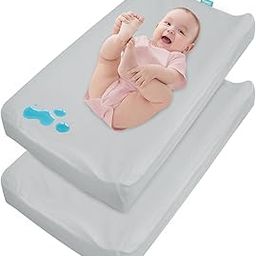 100% Organic Changing Pad Cover, Waterproof Changing Table Cover Sheets, Ultra Soft Organic Cotton, 2 Pack, Unisex Neutral for Baby Boys Girls, Grey-picture-6