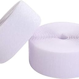 PRANSUNITA 50 mm Hook & Loop Double Sided Tape - Non-Adhesive Nylon Fastener Interlocking Tape for Sewing Crafts DIY, Clothes, Shoes White (5 MTS Each Hook & Loop Part Both)-image-1