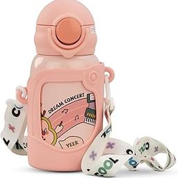 Baybee 2 in 1 Splash Sipper Water Bottle for Kids | BPA Free & Non-Toxic Water Bottle 500 ml | Zero Spill Sippy with Soft Silicone Straw & Pouch and Adjustable Strap for 6+ Months Baby &Toddlers-image-78