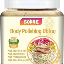 Soline Herbal Body Polishinng Ubtan | Lustrous feel of Sandalwood, Rose Petals, Oatmeal, Wild Turmeric, Rice, Moong Dal, Masoor Dal and other Ayurvedic Herbs for Smooth, Shiny & Tan Free Skin - 120g-image-56