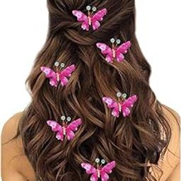 Artificial Plastic Butterfly Floral with Pearl Design Hairpin/Hair Clip/Judabun | Bridal Hair Accessories for Wedding, Festival & for Women & Girls - 2232, Combo of 6-image-24