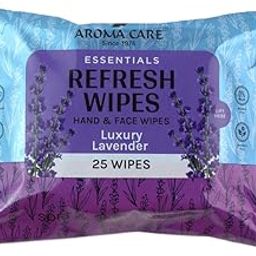 Aroma Care Essentials Luxury Lavender Refresh Wipes, 25 Wipes, Pack of (2) "Calming Lavender Scent Wet Wipes for Face & Body | Soft, Alcohol-Free, Skin-Friendly Cleansing Wipes for Daily Use"-image-35