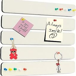SYGA 5 Pack Felt Bulletin Board, Felt Message Board with 35pcs Drawing Pins, Self-Adhesive Lightweight Bulletin Board Strips for Paste Notes, Photos, Schedules (Off-White)-image-2