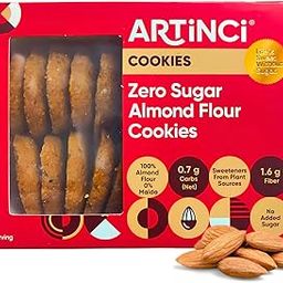 Artinci Sugar Free Almond Cookies 185g | Premium California Almond Flour | Gluten-Free| No Maida | Diabetic Friendly, High Protein and High Fiber Digestive Biscuits | Sugarfree Healthy Cookies-image-45