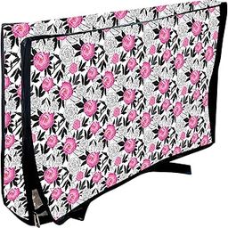 Dust Proof Printed Waterproof Computer Monitor Cover for 22 inch Monitor, Multicolour with Pink accents-27