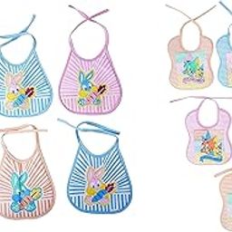 Da Anushi Soft Cotton Washable & Reusable Multicolor Highly Absorbing/Comfortable and Easily Adjustable Feeding Bibs In Apron Style For Babies,Toddlers,Infants-14