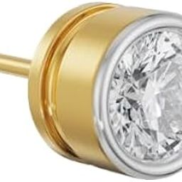 Extremely Gorgeous Real Gold Earrings For Men One Side Diamond Semi-Precious Single Diamond Ear Stud Flat Back Gold 14K Heera Ka Kan Top A1++ Rated कान की बाली लड़कों के लिए सोने का-1