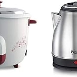 Prestige PRWO 1.5 Litre Red Colour Rice Cooker + Prestige Electric Kettle - PKCS 1.2 L-13