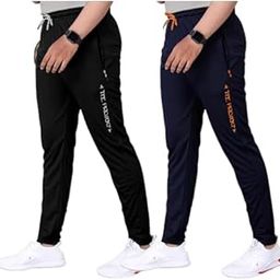 Lycra Combo Soild & Zippered Pockets Style Regular Fit Track Pant for Men Jogger, Gym Wear, Yoga-image-26