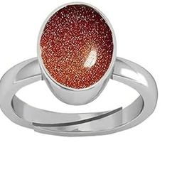 11.25 Ratti 10.00 Carat Sunstone Sunsitara Silver Plated Ring Panchdhatu Natural Sunstone Sunsitara Gemstone Ring Astrological Purpose for Men and Women-image-91