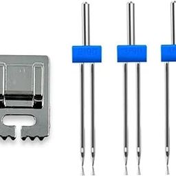 Zenith Twin Needles and Pintuck Pressure Foot Combo for Automatic Sewing Machines Like Usha Janome, Brother, and Singer Fashion Maker, Steel (5 Groove Pintuck + 3 Twin Needles)-image-14