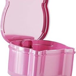 CALANDIS™ Denture Case Leakproof Denture Bath Case Cup Mouthguard Storage Soaking Case Pink-image-56