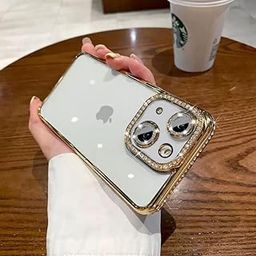 LuxuryKase Sparkling Bling Case for iPhone 14 Plus | Diamond Camera Protection | Premium & Elegant Design |Slim Fit & Durable - Gold-image-1