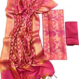 Banarasi Silk with Gold Jacquard Design Unstitched Dress Material Set/Salwar suit/chudidar suits for women & Girls (Free Size Up to 3XL)-image-61