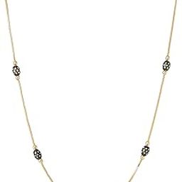 Fashion Jewelry Neck Chain for Women: Gold Plated Sleek & Stylish Lightweight Timeless Beaded Necklace/Neck Chain- Perfect for Casual & Fomal Wear for Girls & Women-OSAK001-IGBK CHAIN-16
