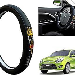 GS Grow n Shine Chromium Om Namah Shivay Car Steering Wheel Cover for Ford FIGO-17