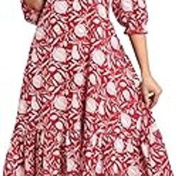 Women's Pure Cotton Floral Printed A-Line Dress-image-20