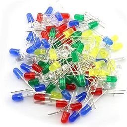 ROBOMALLS™ All Bright colour to colour LED 5mm (Light Emitting Diode) (Pack of 25) 5Pcs Each (MIXED)-image-35