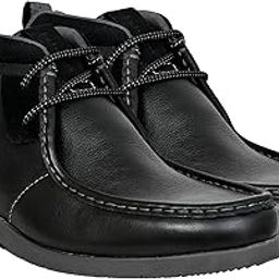 Leather Formal Lace-Up Chukka Boots For Men-image-19