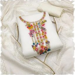 Women's Cotton Blend Bandhani Printed Unstitched Salwar Suit Dress Material With Dupatta (Free Size)-picture-52