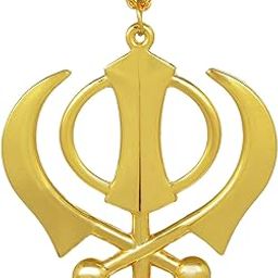 memoir Brass Big and Bold Khanda Sikh Sardar Punjabi Khalsa 3 Inch x 3inch chain pendant necklace for Men and Women-picture-45
