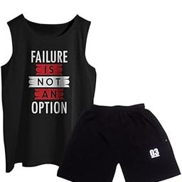 Tora Mens Cotton Blend Round Neck Printed Gym Vest & Shorts Combo | Mens Comfortable Sleeveless Gym Vest & Sports Shorts Set | Man's Active Wear Top & Bottom Set-picture-14