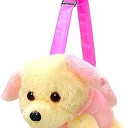 Soft Toy Animal Dog Handbag| Sling Bag| Cross Body Pouch with Cross Body Adjustable Straps for Kids, Baby Boy, School Bag, Picnic Travel Bag Pouch Kids Bags for Girls Stylish Bagpacks-picture-48