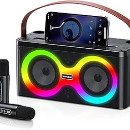Karaoke Machine for Adults & Kids,Karaoke Speaker with 2 Karaoke Microphone,Portable Karaoke Machine with PA System Support TWS/AUX/USB/REC/TF Card for Family Party-image-35