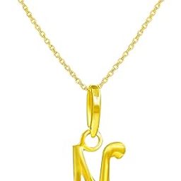 Swarnavarsham BIS Hallmarked 916 Alphabet Pendant for Men & Women 1 Gm-image-74