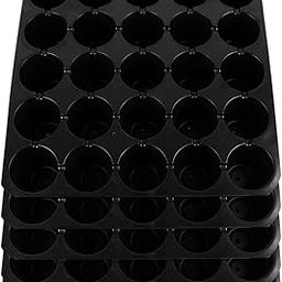 Halsey 25-Cavity Big Holes Plastic Seedling Tray with Drainage Holes, Reusable Plant Growing Tray for Vegetables and Herbs, Black (Pack of 5)-image-91
