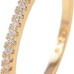 American Diamond Studded Gold Plated Finger Ring Fashion Wear Stylish Jewellery Gift for Girls & Women (PX8R129G-7)-image-88