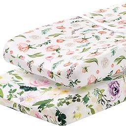 Pobibaby POBI Baby - 2 Pack Changing Pad Cover - Ultra-Soft Organic Cotton Blend, Floral Pattern, Safe and Snug for Baby (Allure)-picture-16