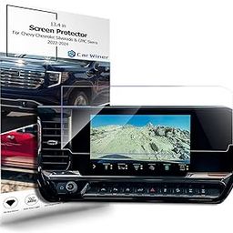 Carwiner Screen Protector for Chevy Chevrolet Silverado & GMC Sierra 13.4 Inch 2022-2024 1500 2500 3500 for Chevy Silverado Anti-Glare Fingerprint Navigation Protection Tempered Glass Accessories (HD)-15