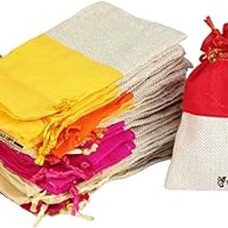 Unisex Cotton Jute Linen Potli Pouches (16 x 12 cm)-image-5